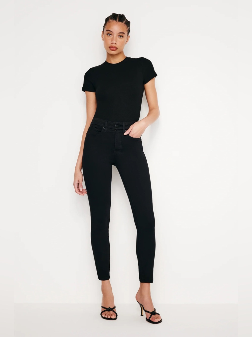 Good American Never Fade Good Legs Skinny Cropped Jeans